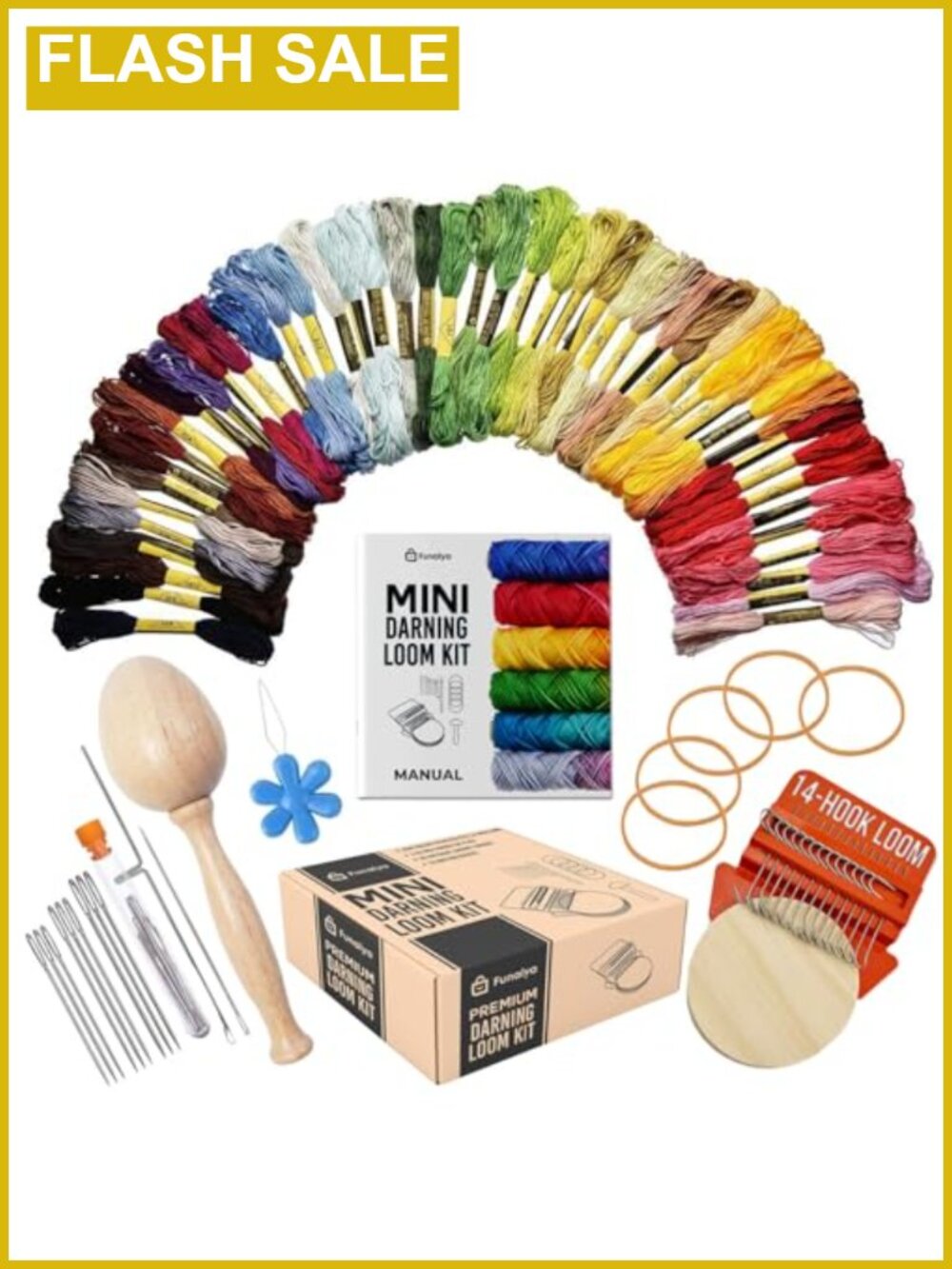 Darning Loom Kit Speedweave Wood Stainless Steel 50 Threads Mending